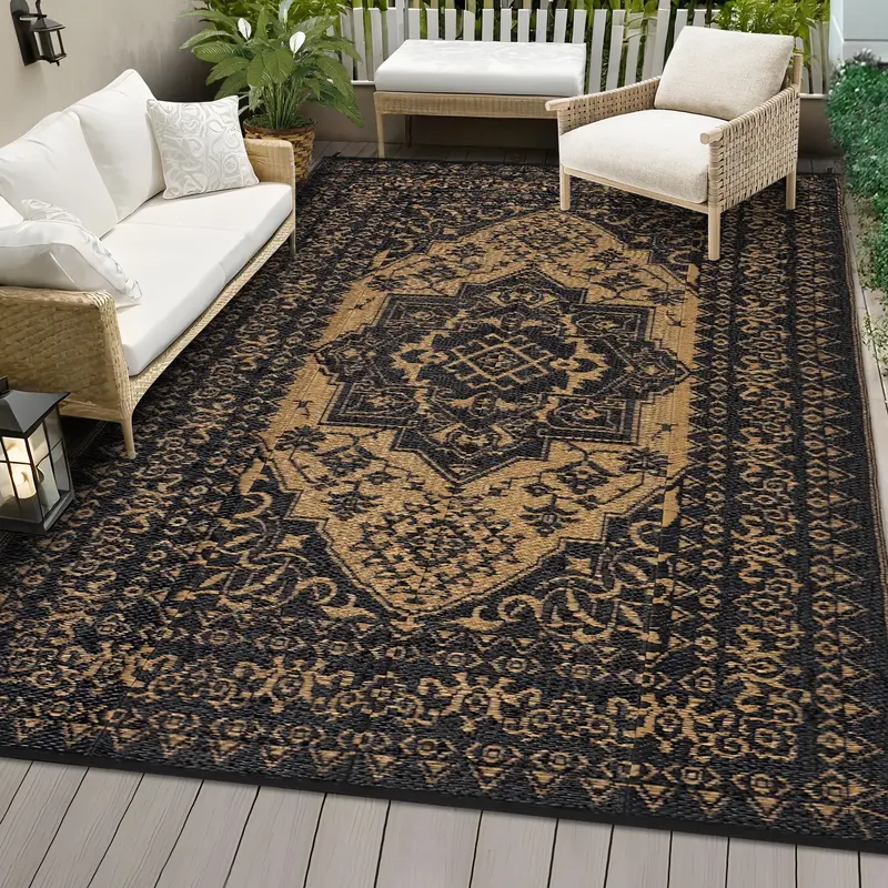 Garvee Reversible Outdoor Area Rug - Waterproof & UV Resistant Plastic Straw Mat - Easy to Clean, Non-Slip - Ideal for Patio,...