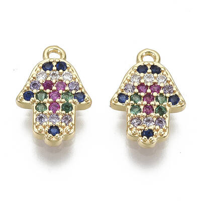 Brass Micro Pave Cubic Zirconia Charms