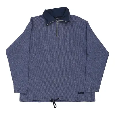 Champion 1/4 Zip - Large Blue Cotton Blend