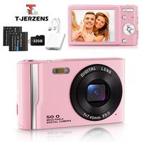Digital Camera 4K Autofocus 50MP Vlogging Camera with 32GBSD Card 16x Digital Zoom Compact Camera, 2.8-inch Screen, Fill-in L...