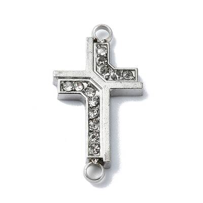 304 Stainless Steel Crystal Rhinestone Connector Charms