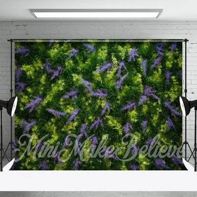 Vibrant Lavender Greenery Plants Spring Backdrop - Aperturee
