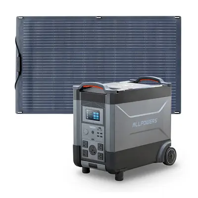 ALLPOWERS 4000W Solar Generator (R4000 + SF100 100W Flexible Solar Panel) R4000 + SF100 100W Solar Panel