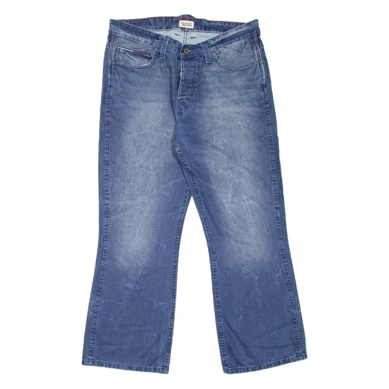 HILFIGER DENIM Ronan Mens Jeans Blue Regular Bootcut Stone Wash W36 L30