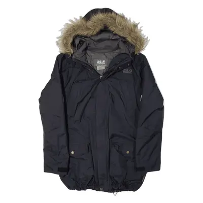 JACK WOLFSKIN Texapore Parka Coat Black Boys L