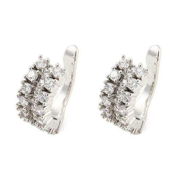 Brass Cubic Zirconia Cuff Earrings for Women