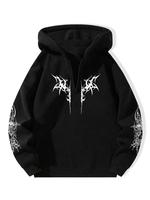 Men's Thermal Lined Drop Shoulder Half Zip Up Hoodie, Casual Regular Fit Graphic print Long Sleeve Hooded Sweatshirt for Fall...
