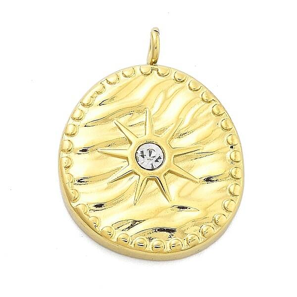 Ion Plating(IP) 304 Stainless Steel Rhinestone Pendants