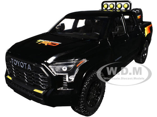 2023 Toyota Tundra TRD 4x4 Pickup Truck Black with TRD Stripes with Sunroof and Wheel Rack Limited Edition to 2400 pieces Wor...