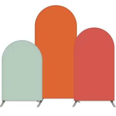 Aperturee Orange Solid Double-Sided Party Arch Backdrop Kit | Diy Round Arch Backdrop | Custom Arched Wall Covers | Custom Ch...