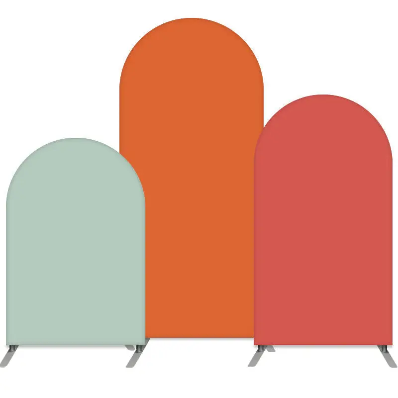 Aperturee Orange Solid Double-Sided Party Arch Backdrop Kit | Diy Round Arch Backdrop | Custom Arched Wall Covers | Custom Ch...