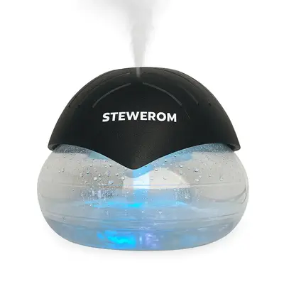 Stewerom 2-in-1 Air Purifier & Humidifier with Aroma Diffuser Night Light Flame Effect Salt Lamp for Home Office Smoke Pets A...