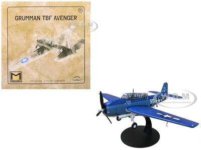 Grumman TBF Avenger Bomber Aircraft White 95, USS Hornet (1944) United States Navy 1/72 Diecast Model by Militaria Die Cast