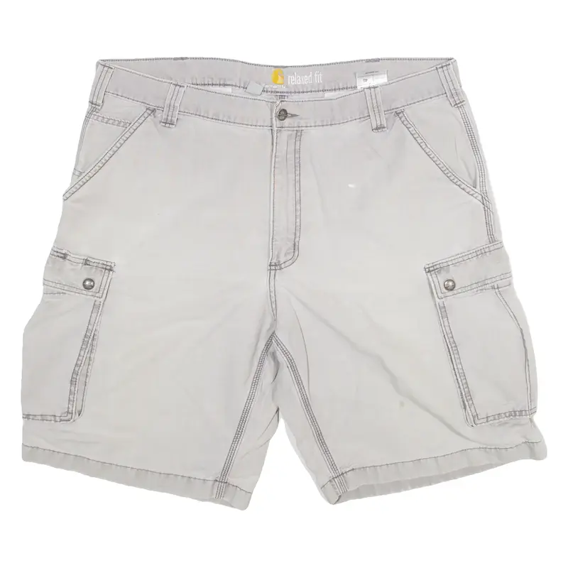 CARHARTT Mens Cargo Shorts Grey Relaxed 2XL W40