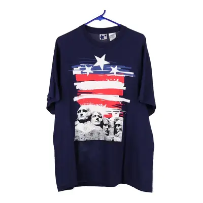 Mount Rushmore Unbranded T-Shirt - Large Navy Cotton