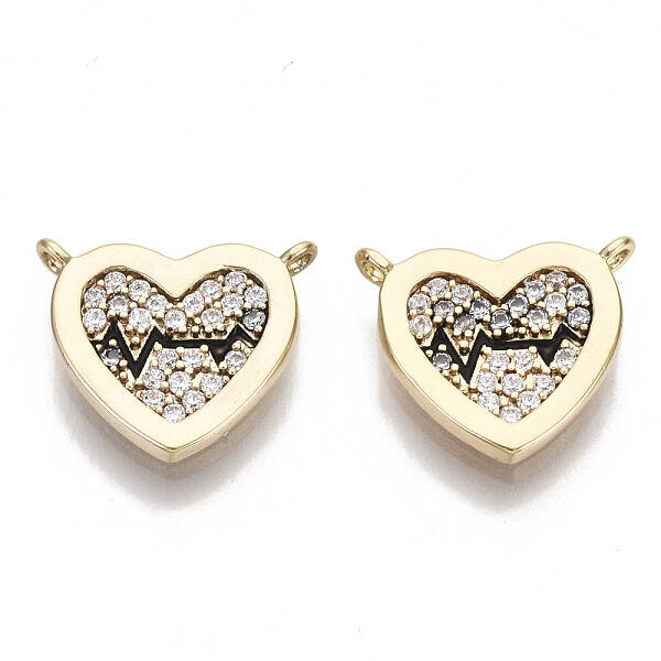 Brass Micro Pave Clear Cubic Zirconia Charms