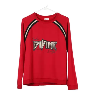 Liu Jo Graphic Sweatshirt - Medium Red Cotton Blend