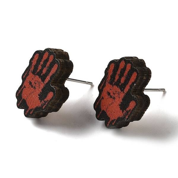 Wood Stud Earrings