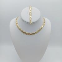 HEART STYLE CHOKER SET, ELEGANT SET FOR WOMEN, 14K GOLD PLATED, HIGH QUALITY