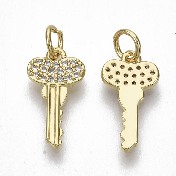 Brass Micro Pave Cubic Zirconia Pendants