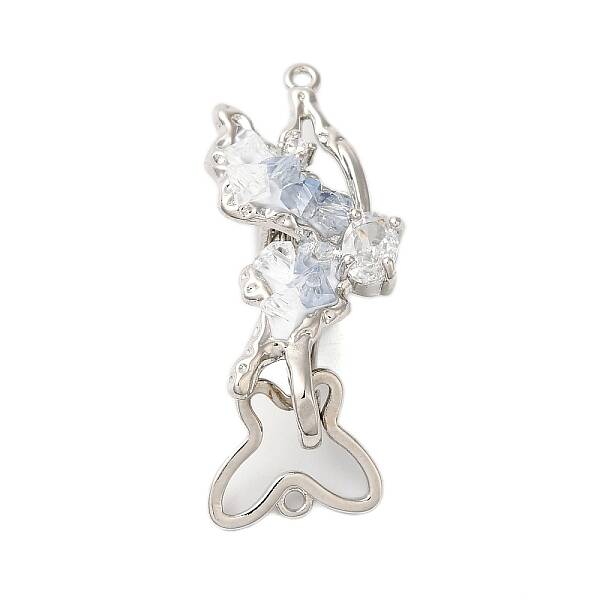Brass Micro Pave Clear Cubic Zirconia Fold Over Clasps