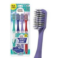 GuruNanda Gentle Giant Toothbrush with Dual Action Flossing Spiral Bristles - Ergo Dexa Grip - Helps in Teeth Whitening, BPA ...