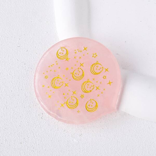Natural Rose Quartz Carved Healing Flat Round Stone