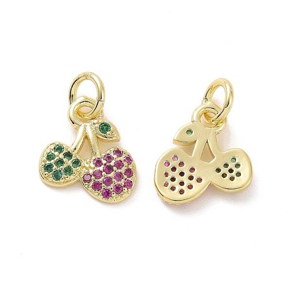 Brass Micro Pave Cubic Zirconia Charms