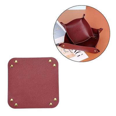 PVC Leather Storage Tray Box with Snap Button
