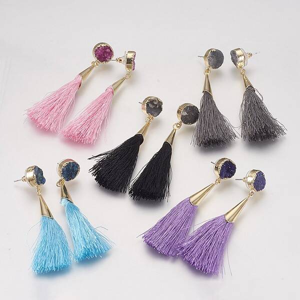 Tassel Dangle Stud Earrings