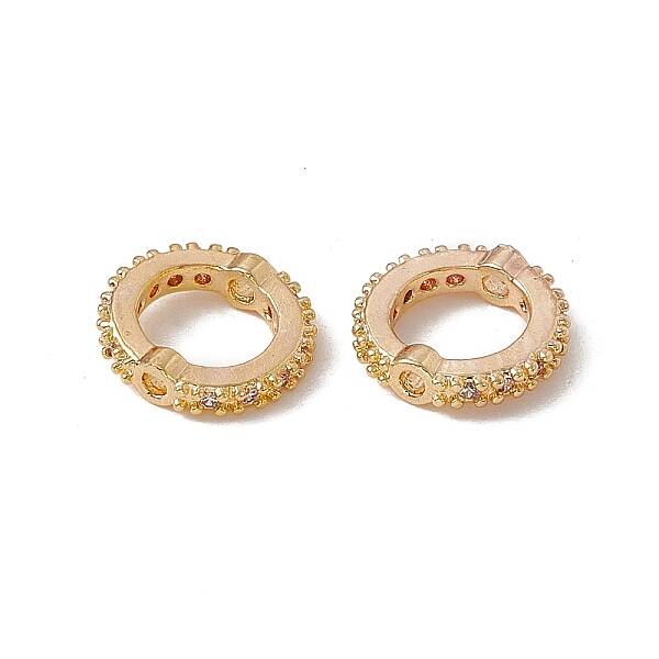 Brass Micro Pave Cubic Zirconia Bead Frames