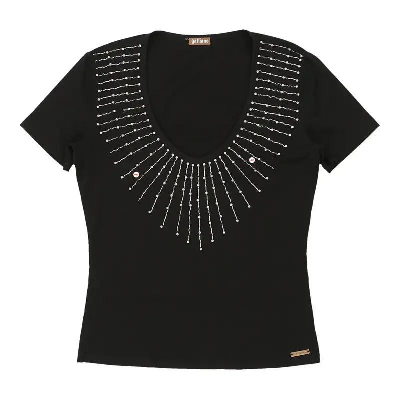 Galliano T-Shirt - Medium Black Cotton | Size: medium