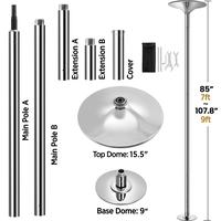 Yaheetech 45mm Chrome Dance Pole with Adjustable Height & 2 Modes, Spinning Static Dancing Pole For Home, Height Adjustable 7...
