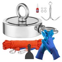 VEVOR Magnet Fishing Kit, 1700 LBS/771 Kg Double-Sided Pulling Force Strong Magnet Fishing Kit, Rare Earth Neodymium Magnetic...