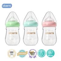 Oberni Breastfeeding Bottle,150ml/5oz Glass Anti Colic Baby Bottles with Natural Response Nipple and BPA Free for Newborn Pre...