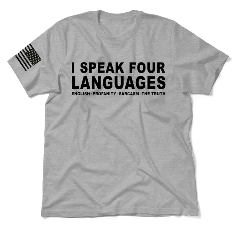 Four Languages - Heather Gray Hi-Vis T-Shirt