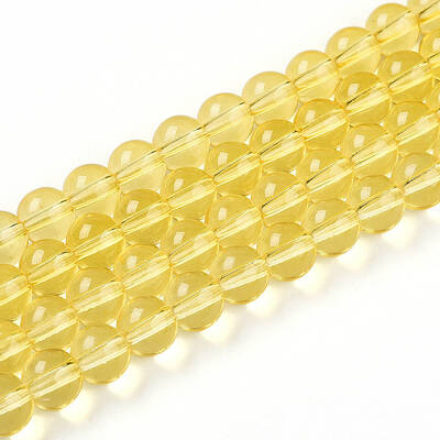 Baking Paint Transparent Glass Beads Strands