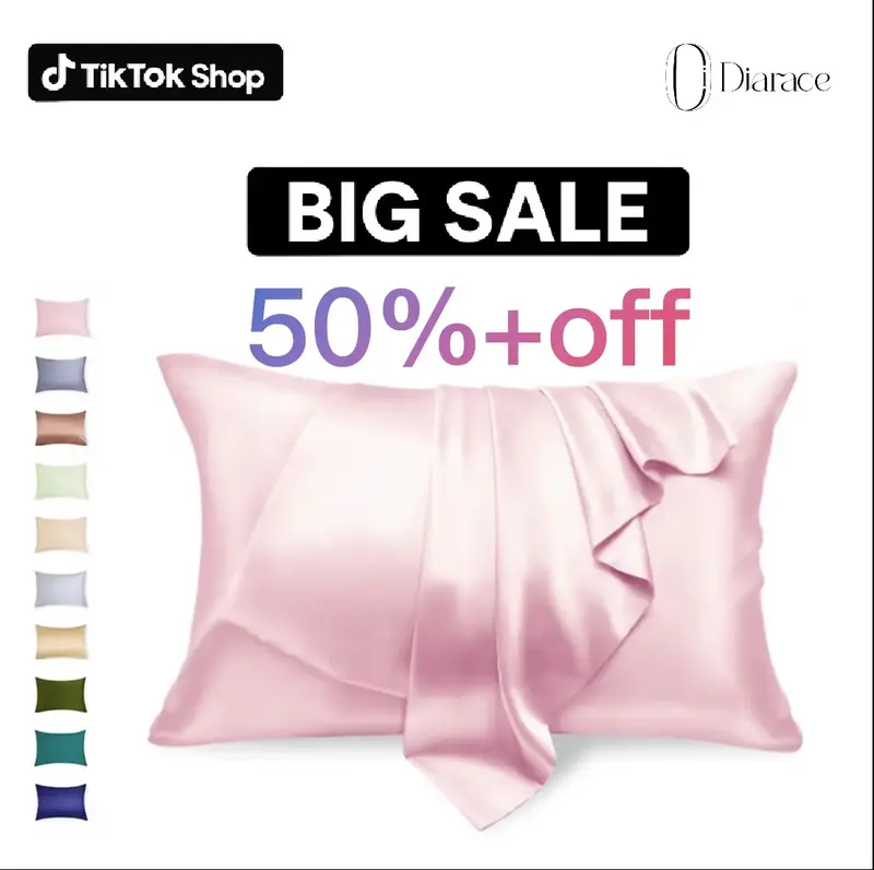 Diarace 100% Mulberry Silk 19 Momme Pillowcase - Double-Sided, Cooling & Breathable for Summer, Anti-Acne, Great for Hair & S...