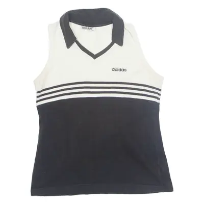 ADIDAS F40 Womens Vest Cream Sleeveless 90s Collared M