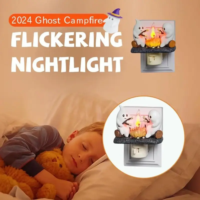【FaddishDeal】Ghost Flame flickering glow-in-the-dark, flame simulated night light, synthetic fireplace night light that ...