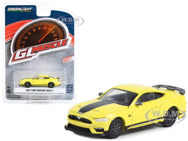 2021 Ford Mustang Mach 1 Grabber Yellow with Black Stripes \