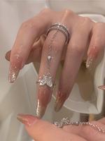 Fashion Butterfly Design Finger Ring, Rhinestone Decorated Ring for Women for Party, Daily Decor, Trendy All-match & Exquisit...