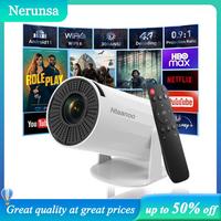 [Father's Day] Nerunsa New Mini Portable Projector, 2.4/5G WiFi Smart Projector 360° Adjustable Stand 4K HD LED Projector Au...