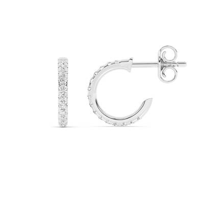 Gia Dainty Lab Grown Round Diamond Huggie Earrings | White Gold 1/5 ct. tw.