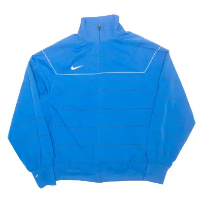 NIKE Mens Bomber Jacket Blue Striped M
