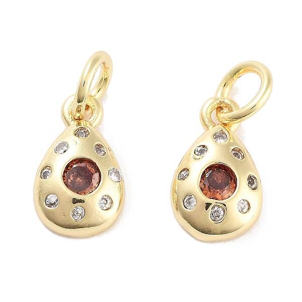 Brass Micro Pave Cubic Zirconia Charms