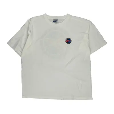Reebok Graphic T-Shirt - XL White Cotton