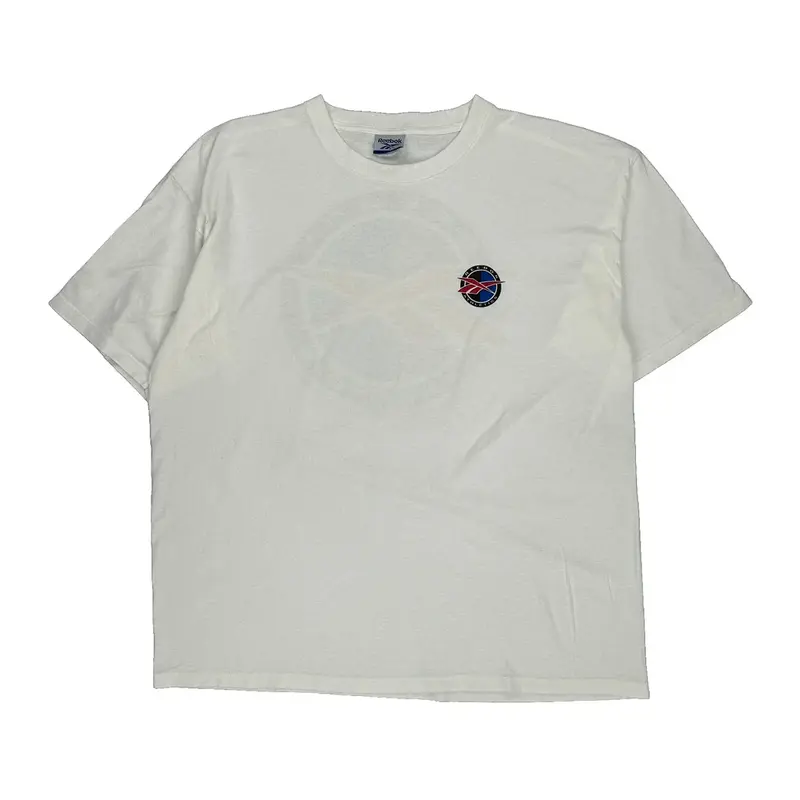 Reebok Graphic T-Shirt - XL White Cotton