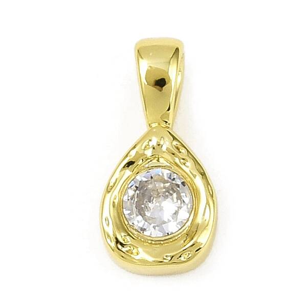 Brass Pave Clear Cubic Zirconia Pendants