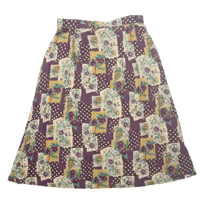 KORET Womens A-Line Skirt Purple Midi Floral UK 18
